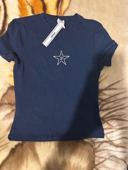 PINK Navy Blue Rhinestone Star T-Shirt