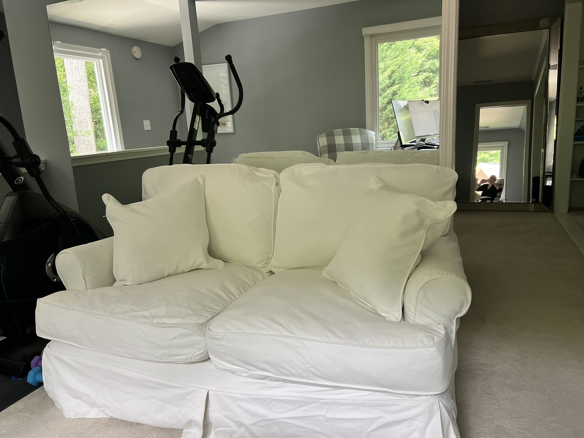White Sofa & Loveseat Set