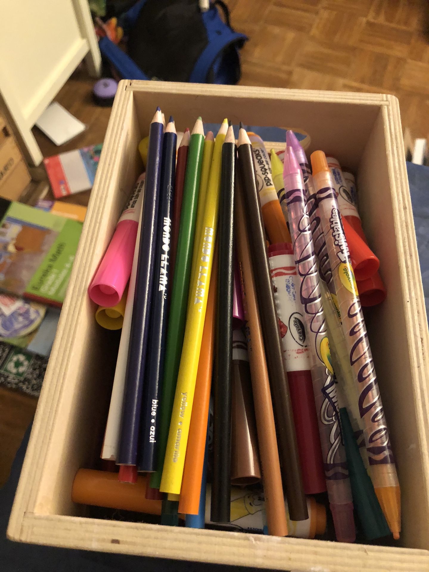 Bunch Of Kids Markers And Crayons