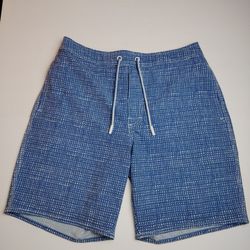 Johnnie-O Men's Half Elastic 7" Board/ Swim Shorts Mallon Laguna Blue Medium 32"