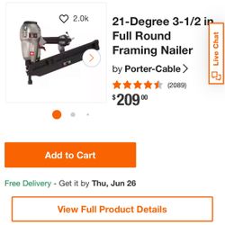 Porter Cable 21* Framing Gun Nailer 