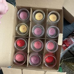 Assortment of Candle Holders with Wine-Scented Candles – Various Styles