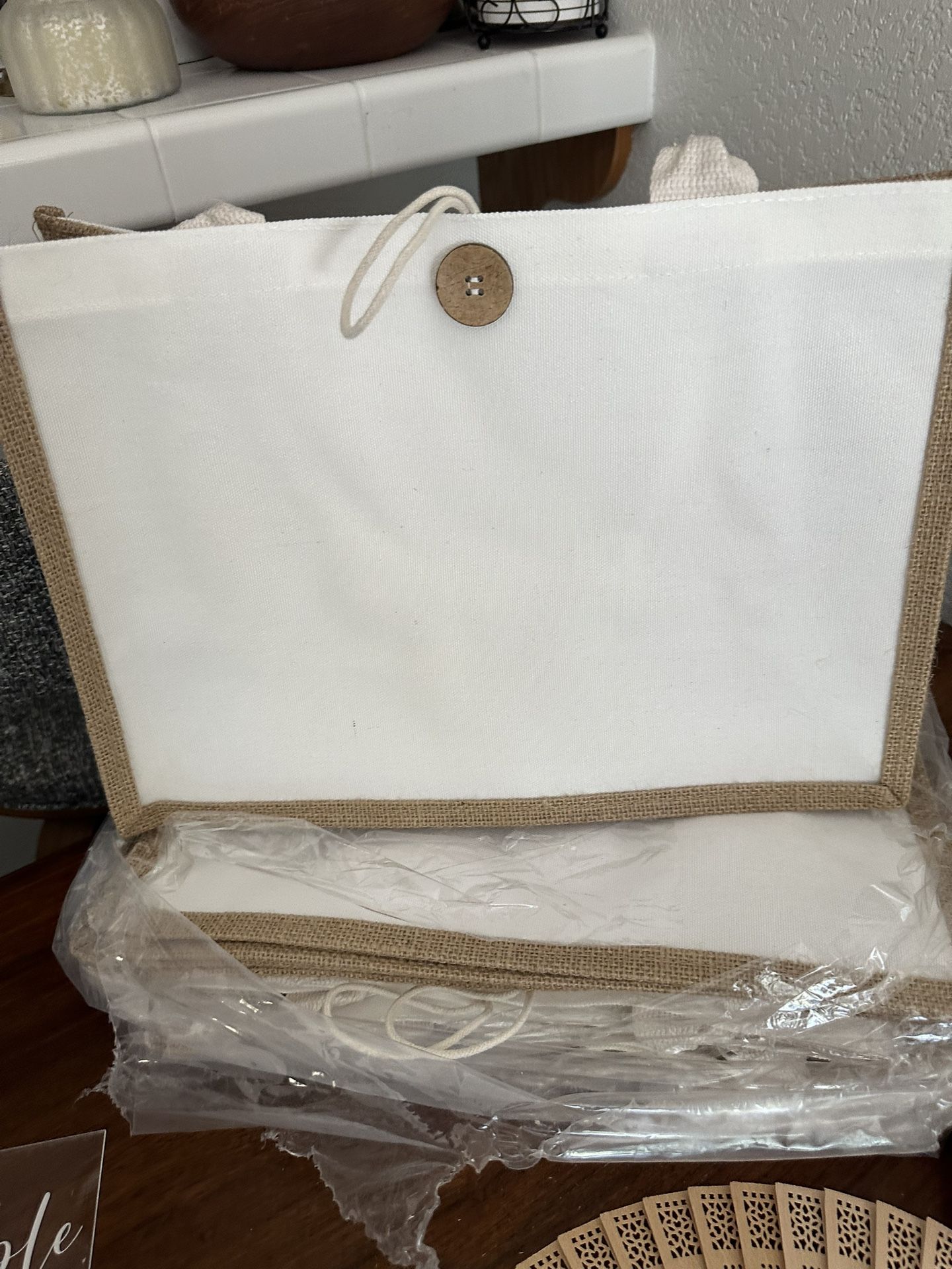 Wedding Guest Shower Bachelorette Tote Bags Jute Canvas NEW Gift Bag