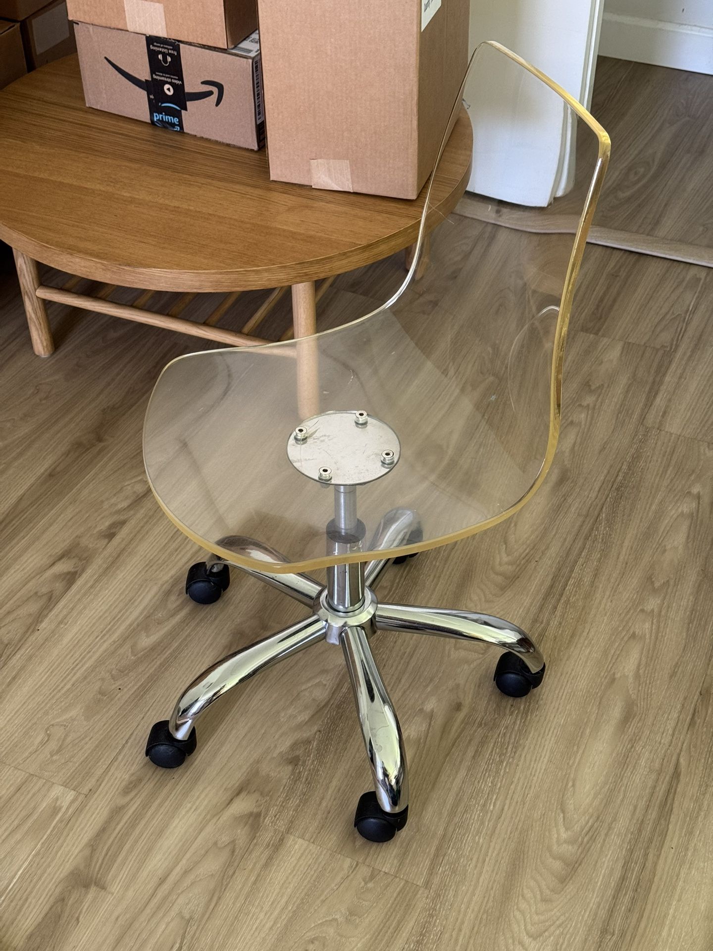 Clear Acrylic Rolling Office Chair