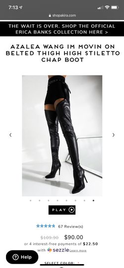 Azalea wang belted thigh high clearance boots