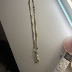 Cuban With Jesus Pendant 