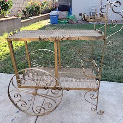 Beautiful metal antique vintage tea cart OBO