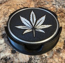 Pot Leaf Coasters (Set of 4, 3D Printed)