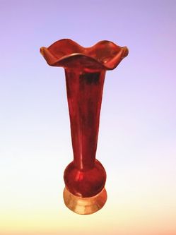 Vintage Hand Blown Glass Ruby Red
