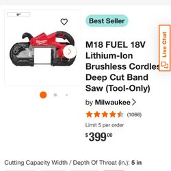 Milwaukee M18 Fuel Bandsaw 
