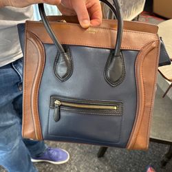 Authentic Celine Mini Luggage Tote - Tri-Color ,Smooth Calfskin