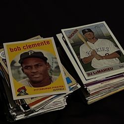 Over 200 classic and modern baseball cards