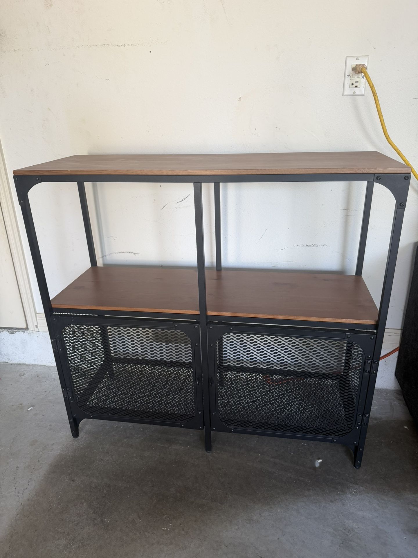 Industrial Storage Cabinet / Console Table – 38.5” Wide – Modern Metal & Wood