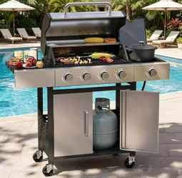 4-Burner Gas Grill with Side Burner