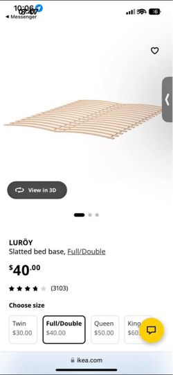 Full size bed, brand new ikea slats