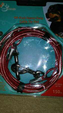 Tie out cable for pets! Red in color! NEW in sealed package!