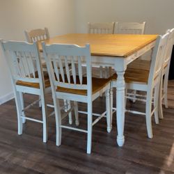 Wood Table 7chairs