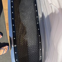 14-15 Chevy Silverado 1500 Black Rivet Studded Replacement Mesh Grille Shell