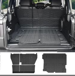 Cargo Liners for 2018-2025 Jeep Wrangler JL Unlimited 4X4 4 Door,Trunk Mat with Seat Back Cover Accessories All Weather Rear Cargo Mat Backrest  brand