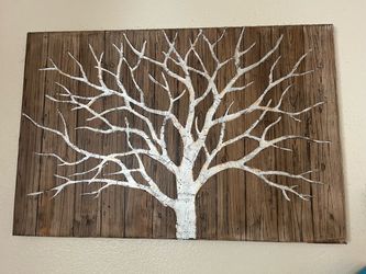 Rustic Wood Panel Tree Wall Art