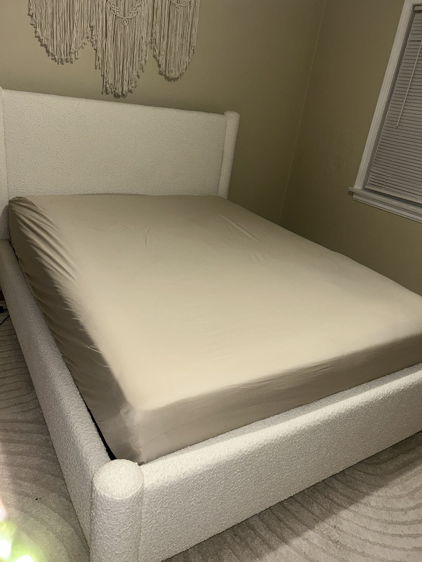 Queen Bed Frame and Mattress for Sale