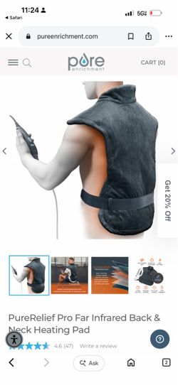 PureRelief Pro Far Infrared Back & Neck Heating Pad