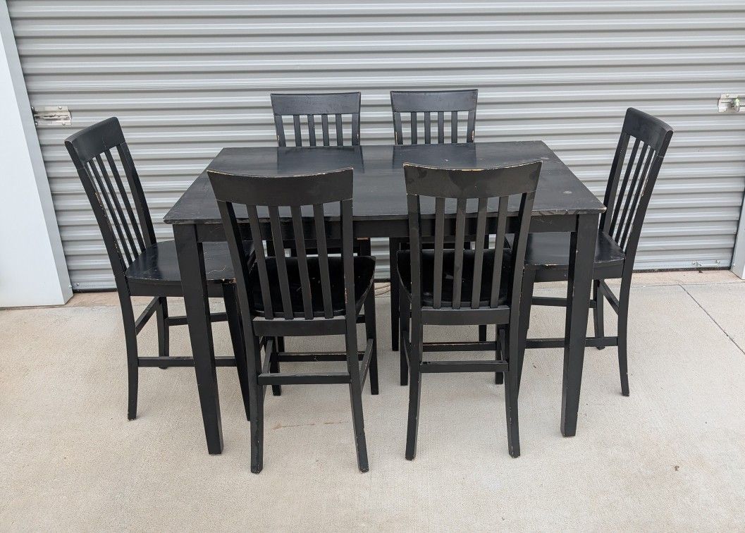 Pub Height Dining Table With 6 Chairs