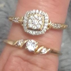 14k Gold Diamond Rings 