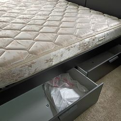 Ikea Brimnes king size bed with headboard and mattress