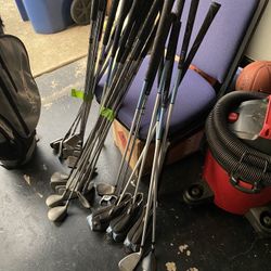 Golf clubs and golf bag