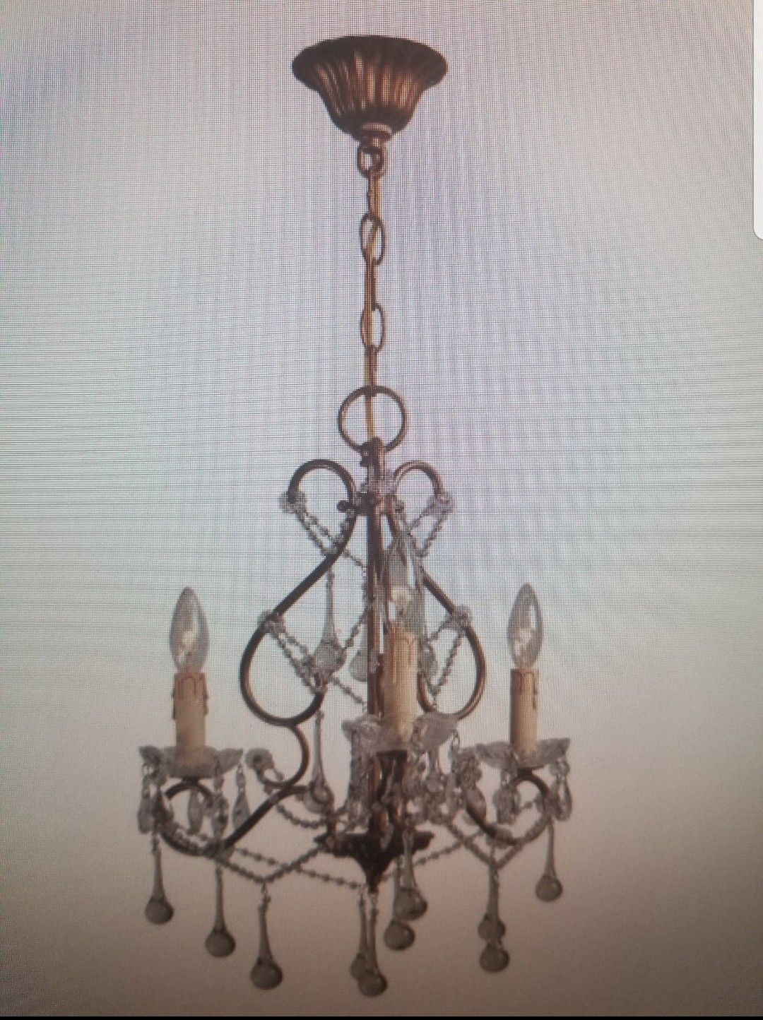3- Light Antique gold Indoor Chandelier