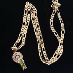 Gold Plated Chain And Saint Jude Set 