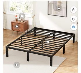 King Metal Platform Bed Frame 14” Heavy Duty No Box Spring Black