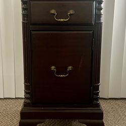 Vintage Wooden Nightstand / End Side Table