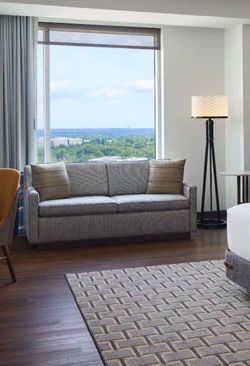 Gray Upholstered Two-Seat Sofa