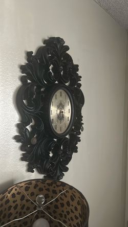 Ornate Black clock | Gothic Baroque Wall Decor | Victorian Gallery Accent