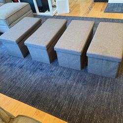 Grey Ottomans With Storage Space 30x15x15 