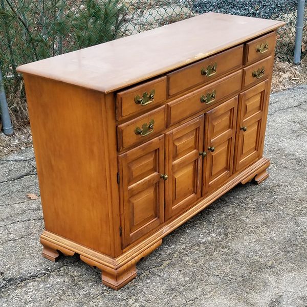Stunning Antique Conant Ball Solid Hard Rock Maple Buffet For