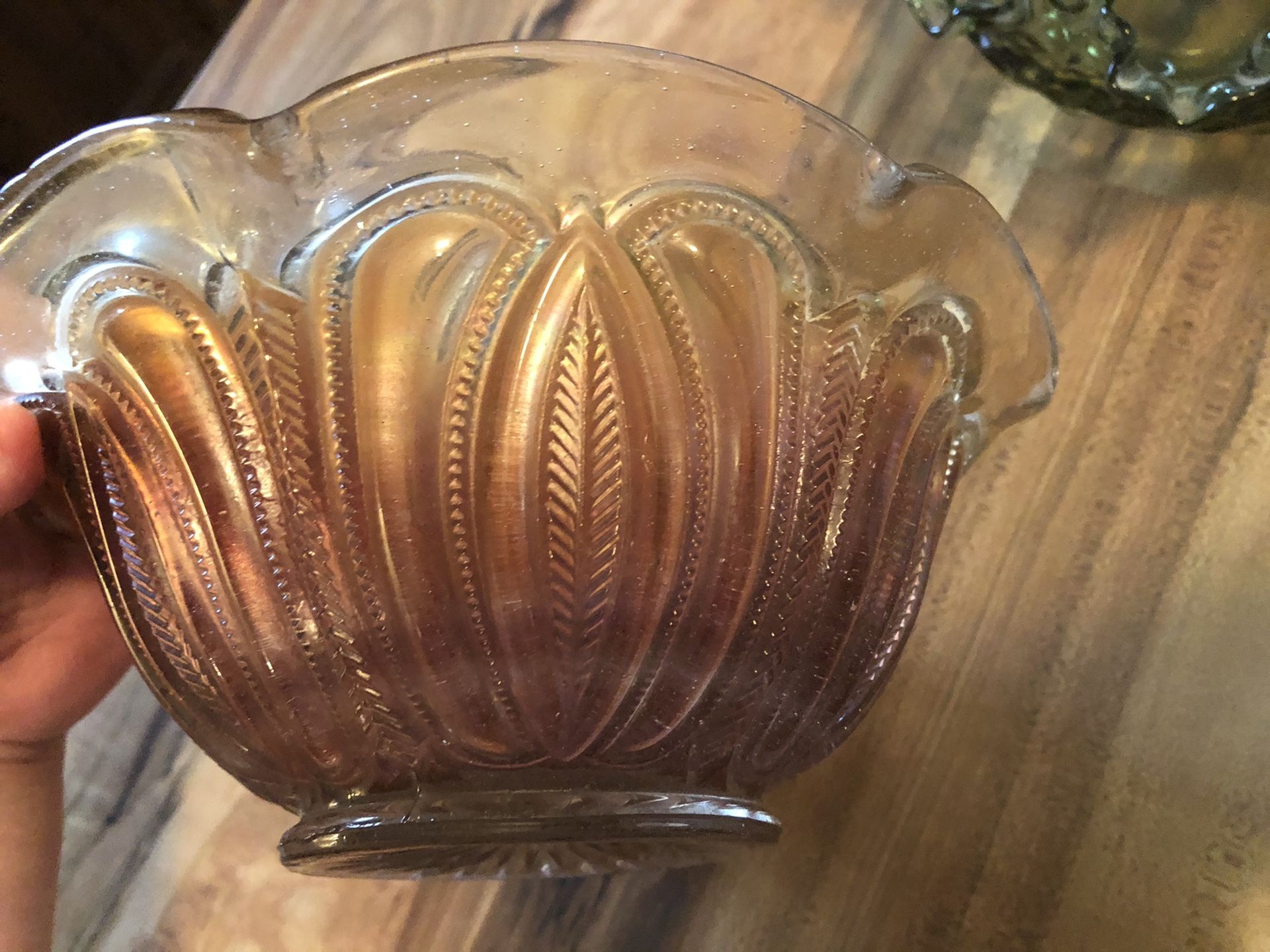 Carnival glass bowl