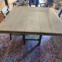 Dining Table Set – Table, 4 Chairs & Bench