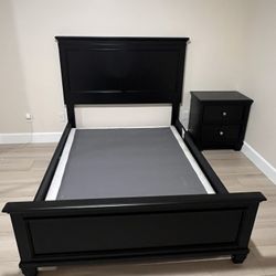 Never Used - Ashley full bed + Nightstand!