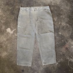 Vintage Thrashed Carhartt Double Knees Green