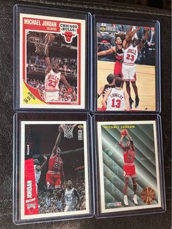 Michael Jordan Chicago Bulls Cards 4 Total Jordan Cards In Top Loaders