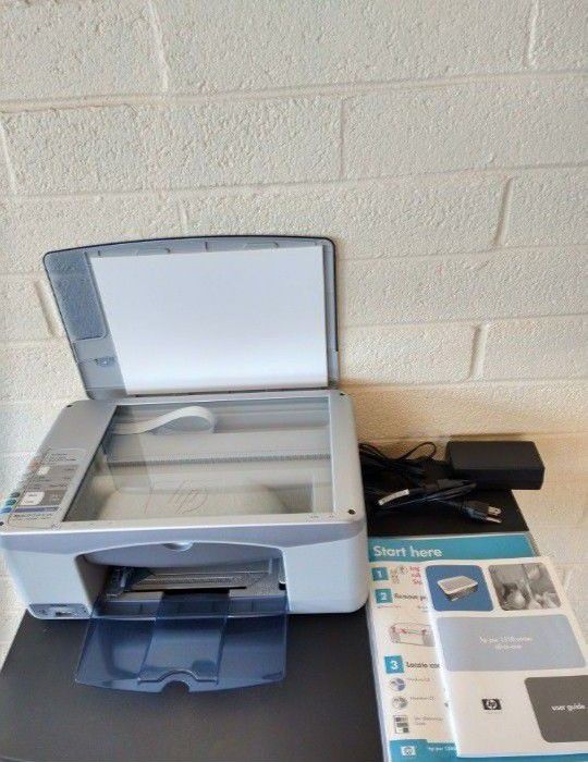 PRINTER, SCANNER AND COPIER, HP PSC 1315 ALL - IN -ONE:
NEEDS INK, IN VERY GOOD CONDITION.
See Attached Picture For Ink Cartridge Reference