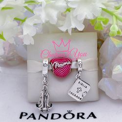 3 Adorable Charms 925 silver for Pandora moments bracelet.
