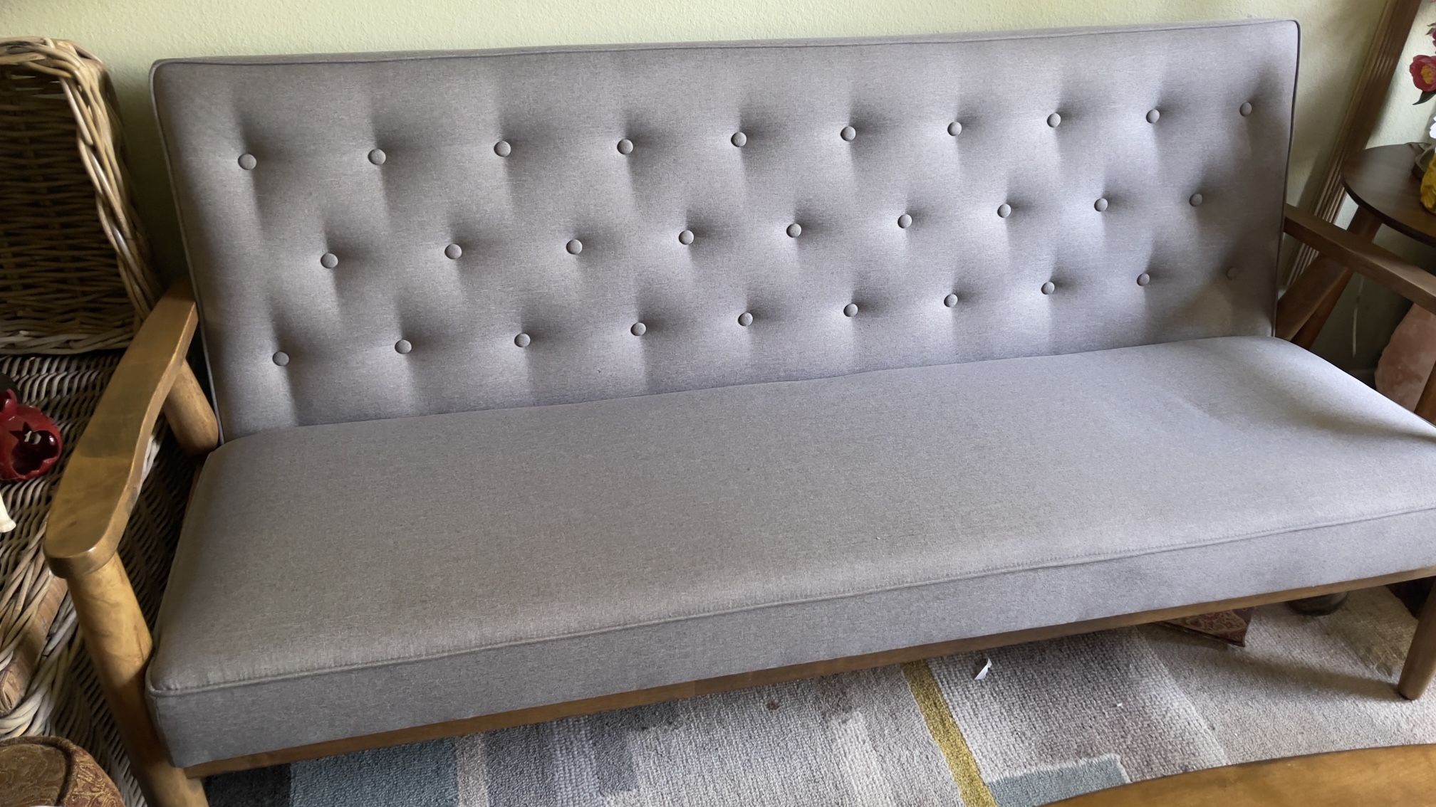 Baxton Studio Sorrento Mid Century Gray Sofa