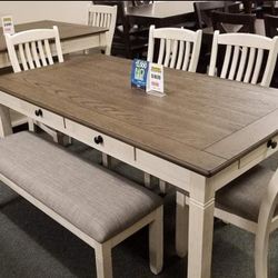 Granby Antique White Dining Set Dining Table and Chairs WİTH İNTEREST FREE PAYMENT OPTİONS 