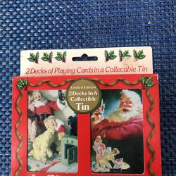 1996 Vintage Coca-Cola 2 Sealed Decks Playing Cards Collectable Tin Limited Edition 
