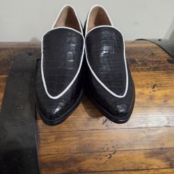 CAIMAN BELLY SKIN LOAFER DRESS SHOES FOR LADIES LUCCHESE BRAND 7M. 