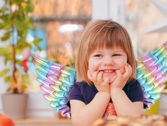 Rainbow Unicorn Wings for Kids Princess Rainbow Wings Angel Wings Costume Accessories Birthday